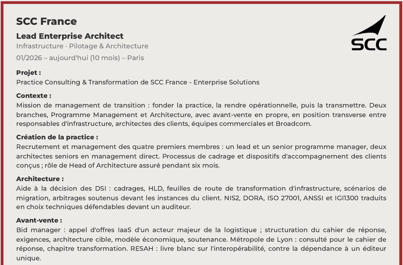 Fiche d'expérience d'un dossier Ronin : projet, contexte, réalisations, résultats, solutions techniques et compétences